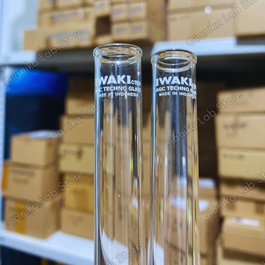 IWAKI Test Tube With Rim Tabung Reaksi Kaca Dengan Pelek - 13x100mm