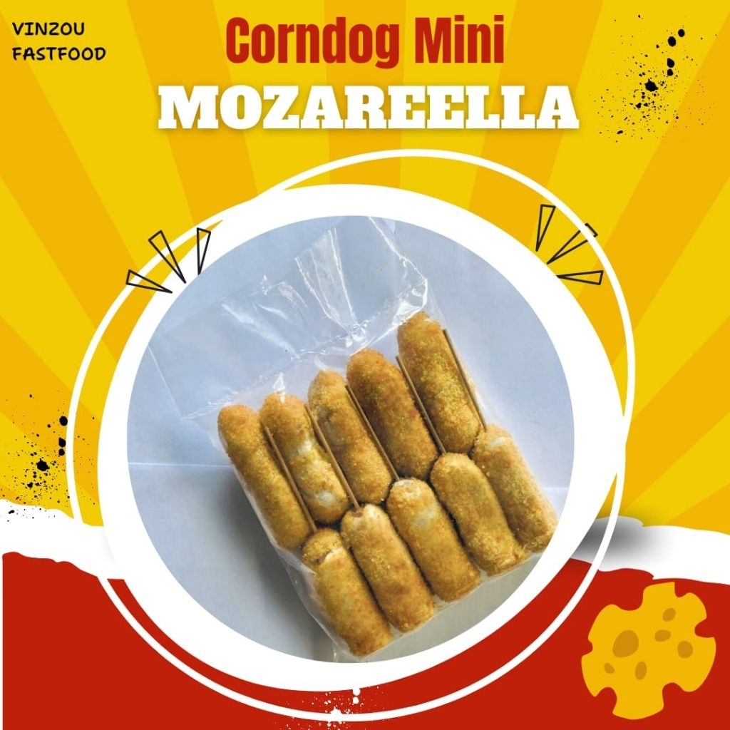 

Corndog / Corndog Frozen Sosis Mozarella Melted / Corndog ukuran sedang isi 10 / Corndog sedang isi 6