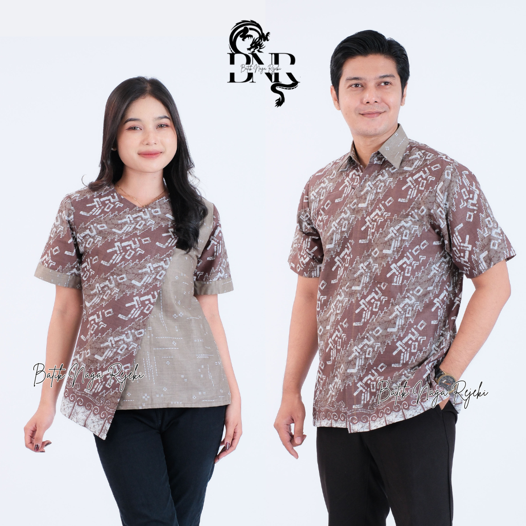 BatikNagaRejeki - Batik Lampu Couple Modern - Atasan - Wanita / Pria - Kekinian - Panjang / Pendek _