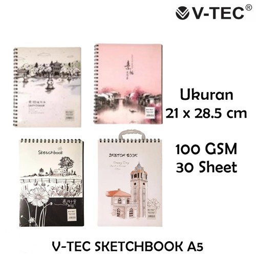 

V-TEC Sketch Book 160GSM 30 Sheets / Buku Gambar / Buku Sketsa