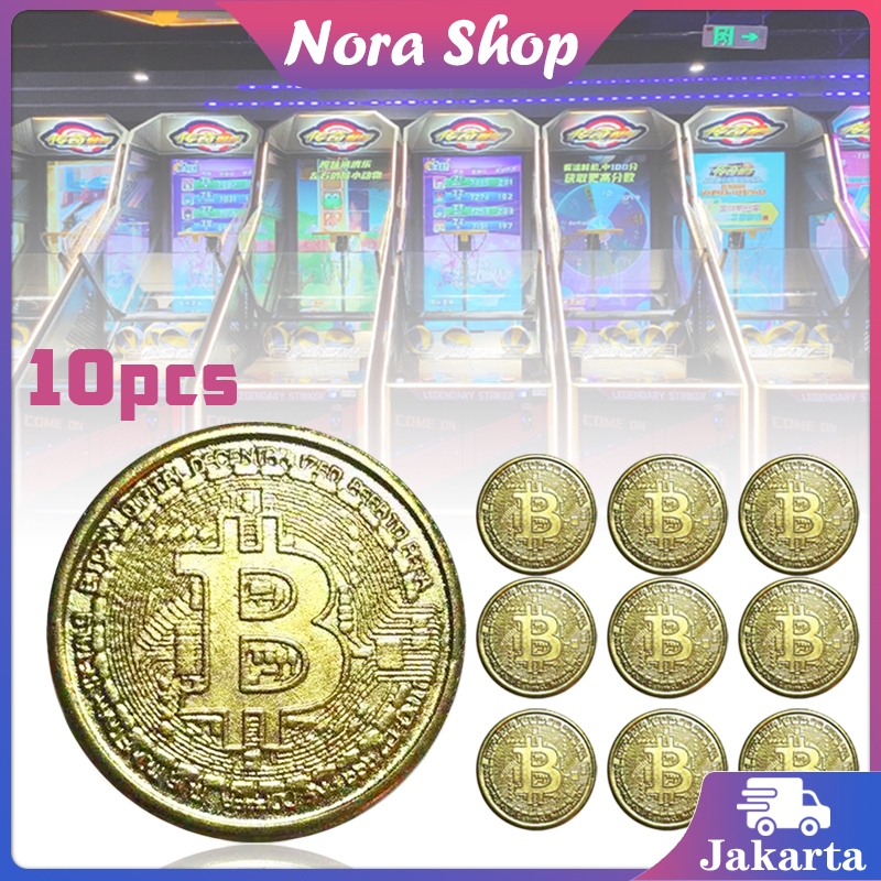 Bitcoin Souvenir Gift Pajangan / 10Pcs BTC Coin Permainan /Kerajinan Logam
