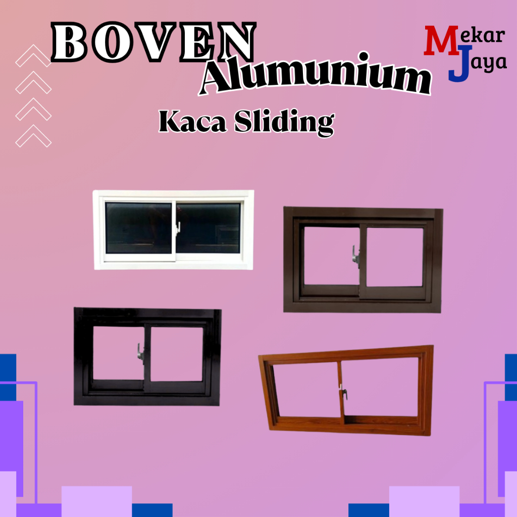 JENDELA BOVEN ALUMUNIUM KACA SLIDING UKURAN 50x60/50x80/50x90/50x100/50x120/50x150/50x160/50x170