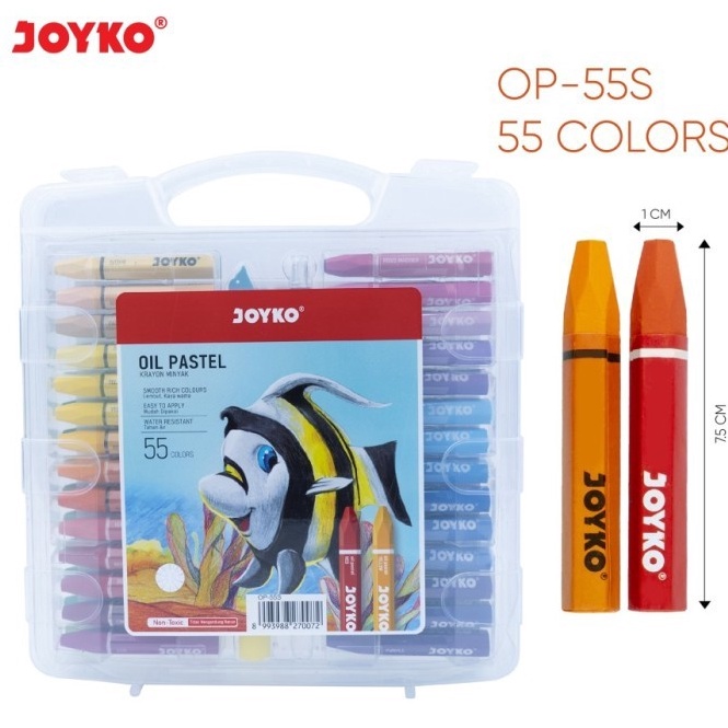 

KODE M94S JOYKO CRAYON OIL PASTEL OP55S 55 COLOURS CRAYON MINYAK
