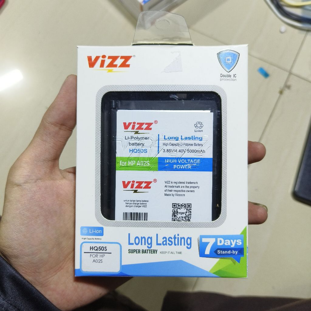 BATERAI VIZZ DOUBLE POWER SAMSUNG A02S ORI VIZZ