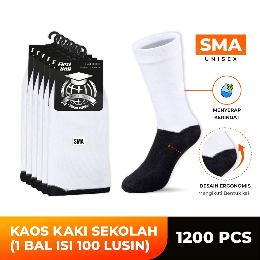 Kaos Kaki Anak Sekolah SMA Poliester 1 Lusin / Kaos Kaki Sekolah Panjang 12 Pasang / Kaos Kaki Sekol