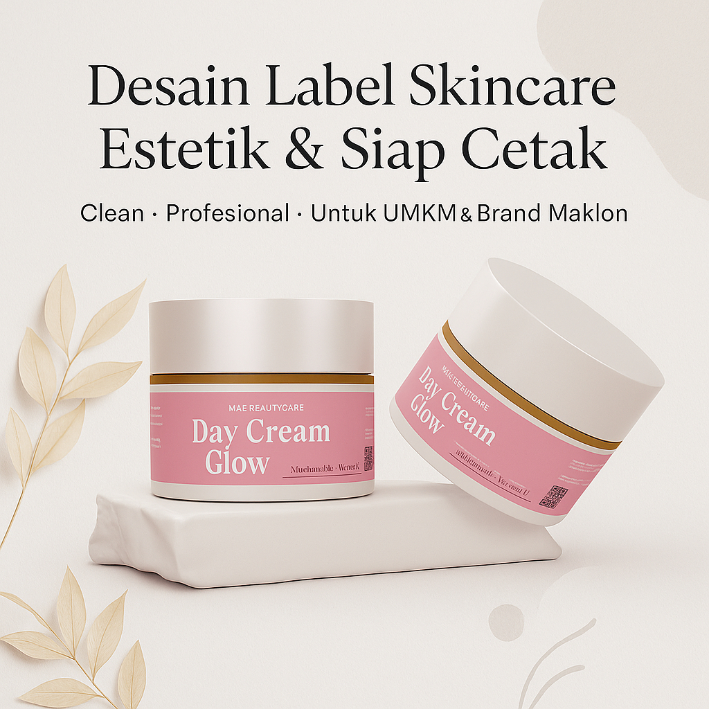 Jasa Desain Kemasan Skincare Estetik | Label Produk | Siap Cetak (Digital)