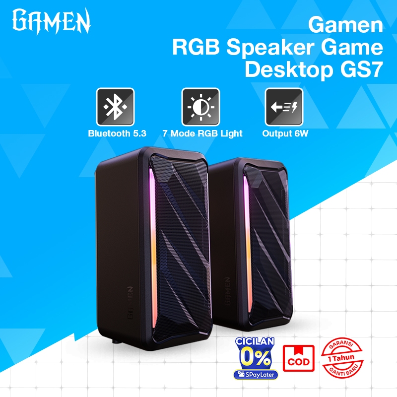 GAMEN Speaker Bluetooth Super Bass PC Gaming Surround Sound GS7 7 RGB Mode Bluetooth 5.3 Speaker PC 