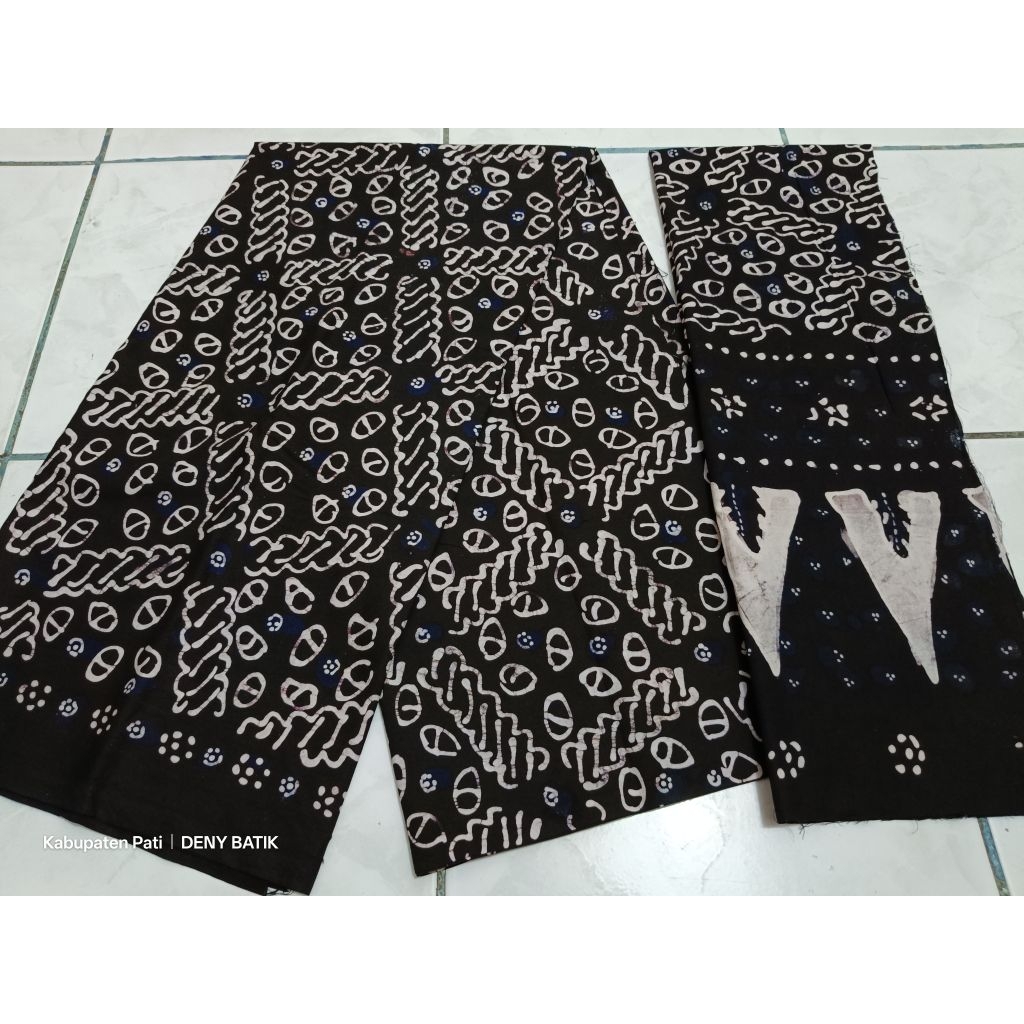 KAIN SELENDANG BATIK TULIS BAKARAN BAJU ADAT PATI MOTIF LADRANG KAWUNG
