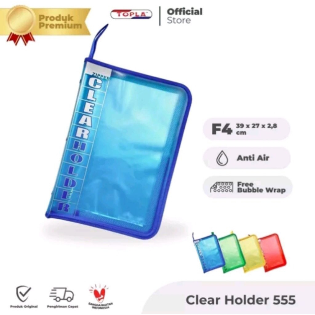 

TOPLA Clear Holder 555 Dokumen Keeper resleting map ijazah rapor ukuran F4 isi 10/20/40/60 File