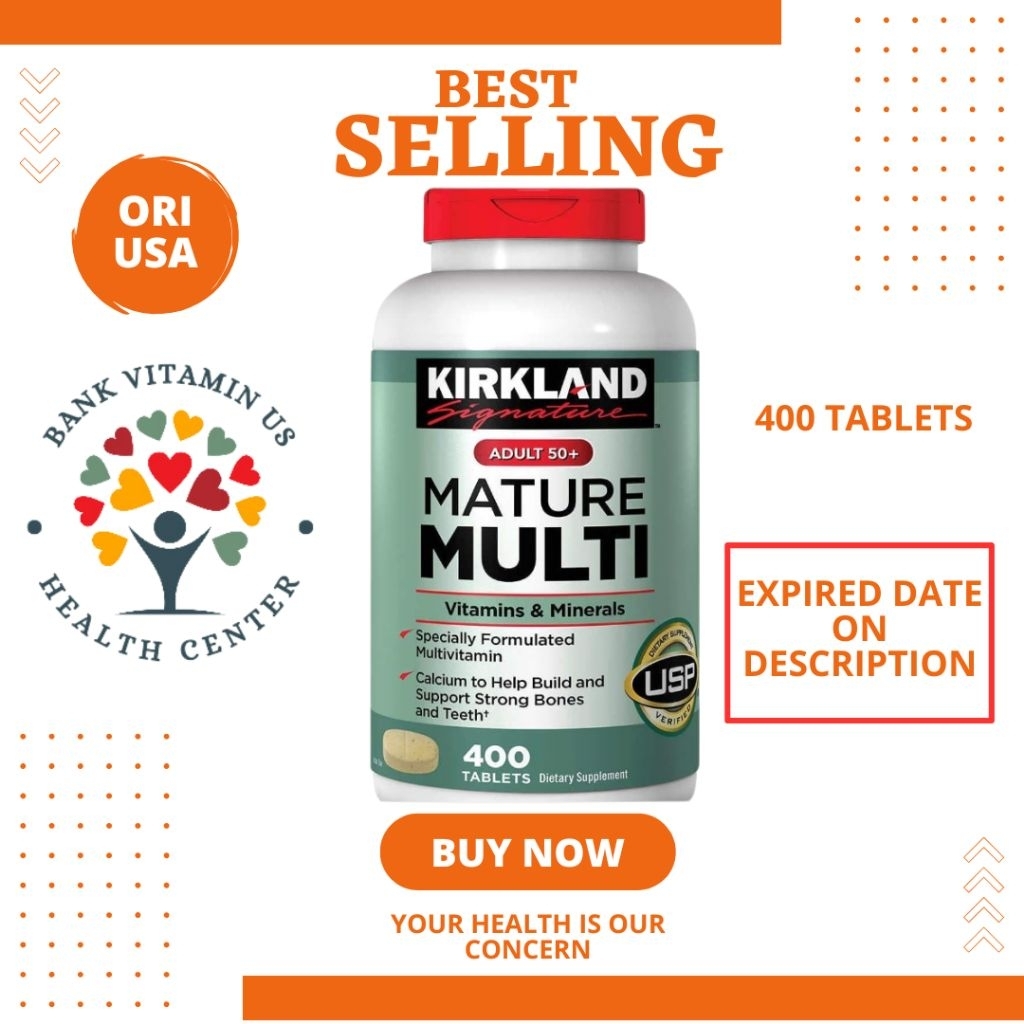 Kirkland Signature Mature Multi 50+ Kesehatan tulang jantung dan fungsi otak dan Antioksidan