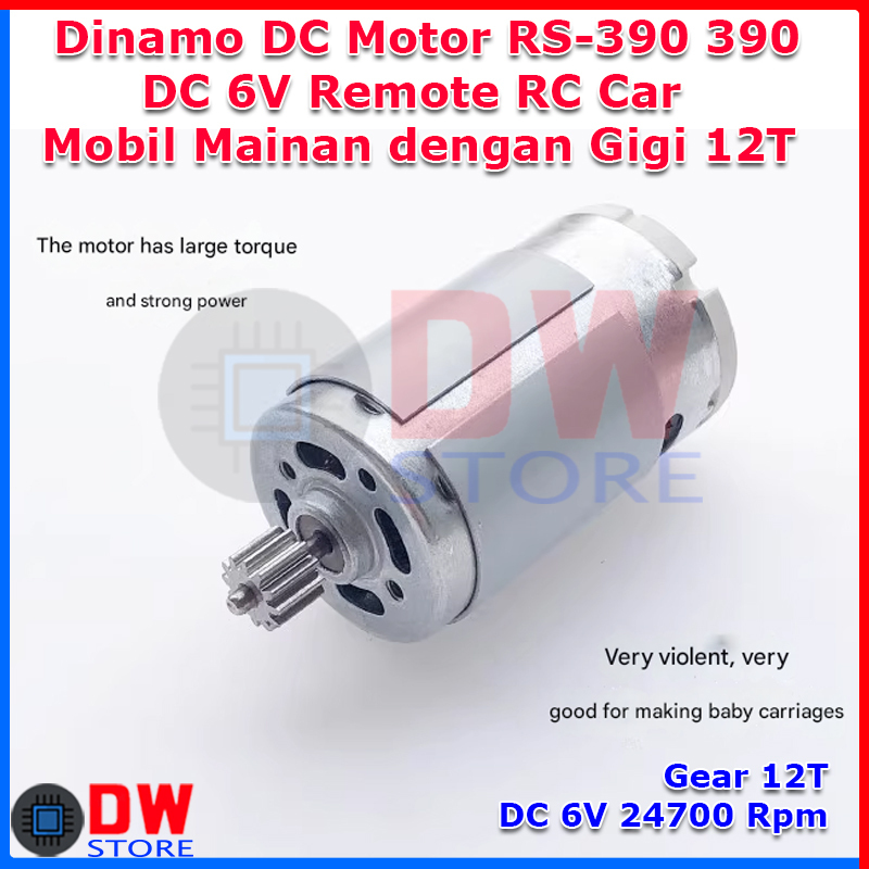 Dinamo DC Motor RS390 RS 390 DC 6V 1.5V-6V RC Car Remote Control Car Model Ship Electric Drill Mesin