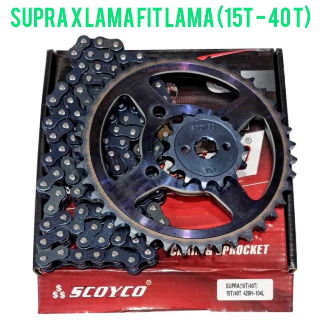 Chain kit Gear Set Gir Paket Gigi Tarik Supra x Lama Supra fit lama Ukuran 40T