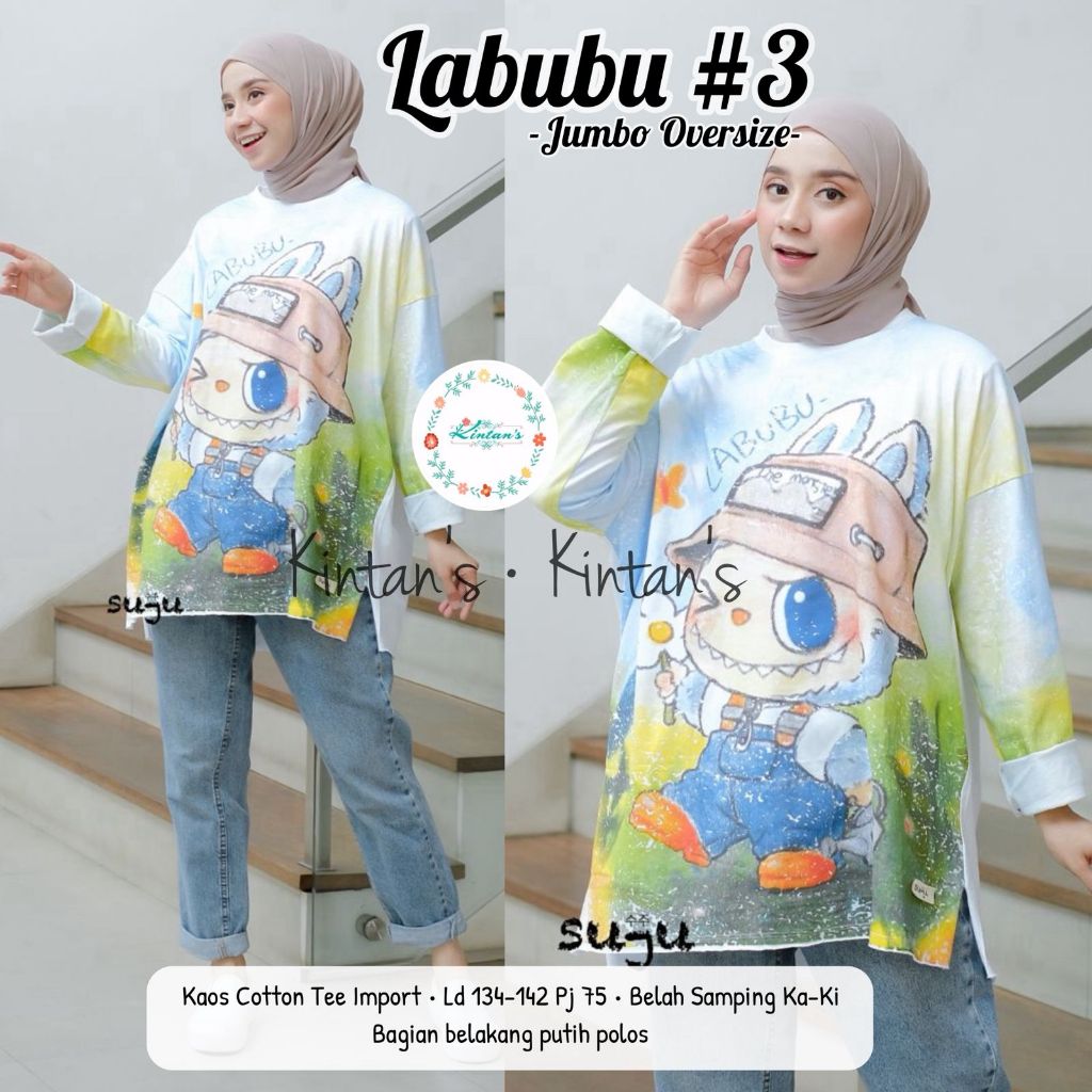 KAOS WANITA LENGAN PANJANG JUMBO KEKINIAN BAJU ATASAN KAOS TUNIK WANITA OVERSIZE LENGAN PANJANG