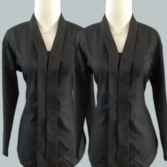 Kebaya Kartini Hitam Katun Mikro Premium //Atasan Wisuda //Baju Tradisional