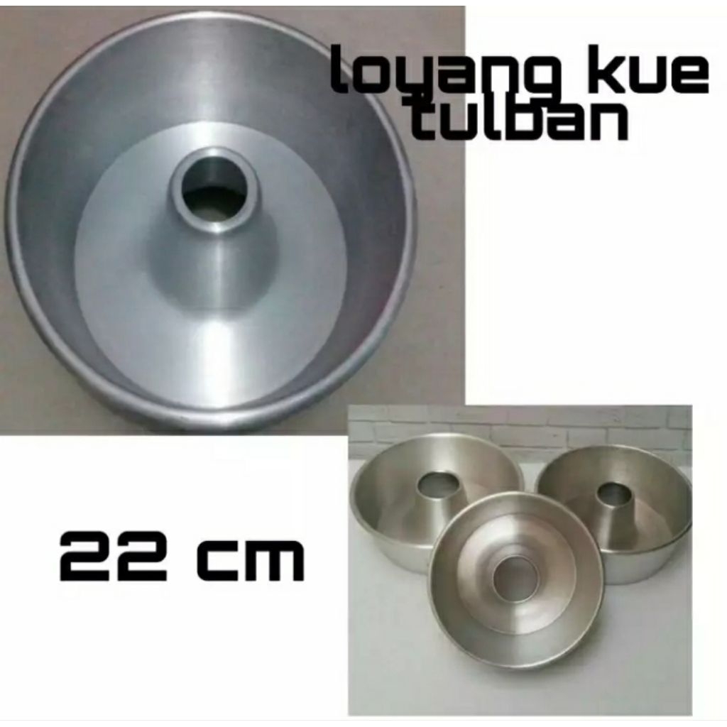 Loyang Tulban Ukuran 22 Cm Tinggi 9 Cm / Loyang Kue Bolu Tulban Pulde Bima Pres Tanpa Sambungan Loya