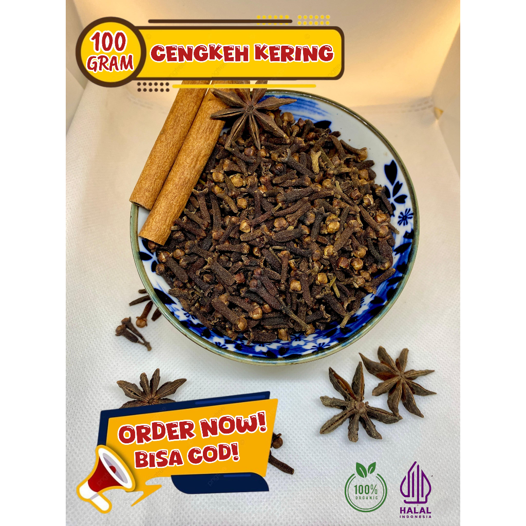 

Cengkeh kering utuh / cloves / ukuran 100gram / bumbu rempah dapur