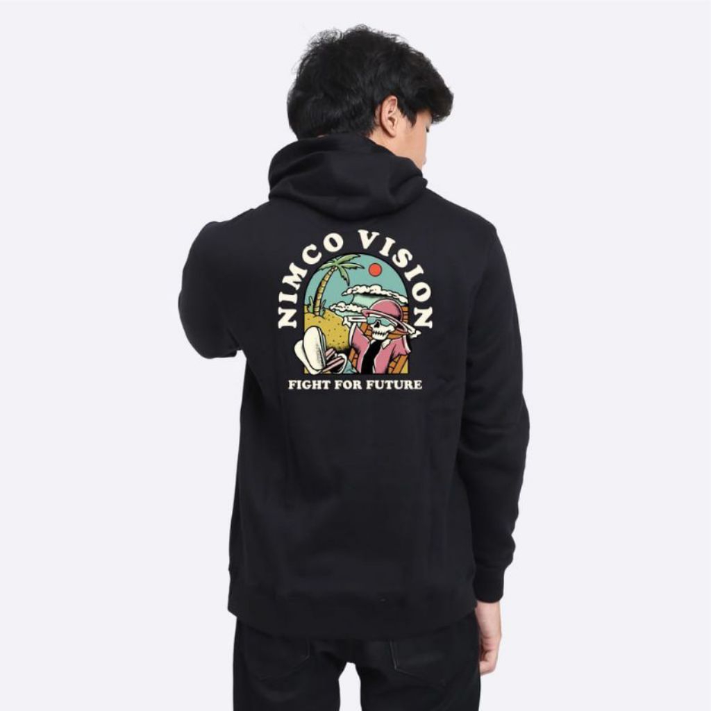 Hoodie nimco vsn paradise black _ jaket hitam _ sweater distro