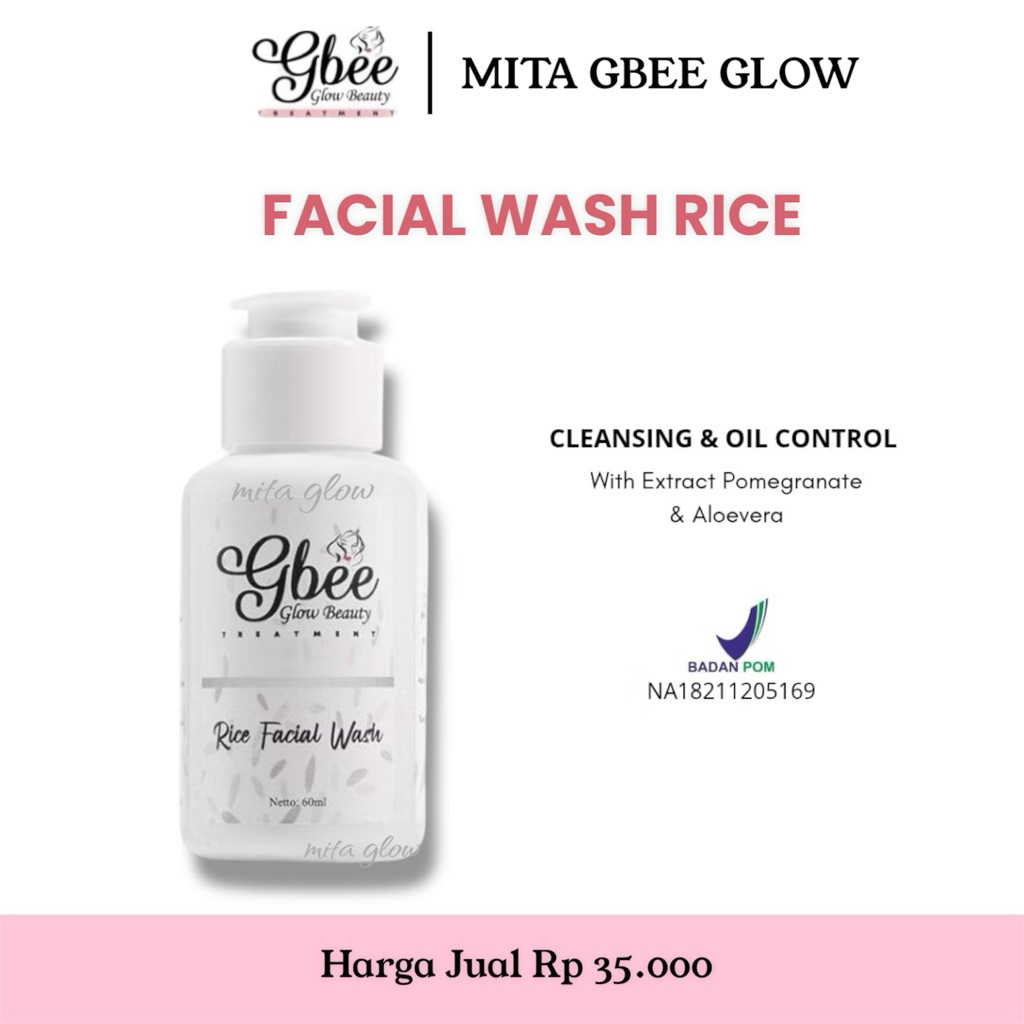 GBEE GLOW FACIAL WASH RICE GBEE GLOW BEAUTY