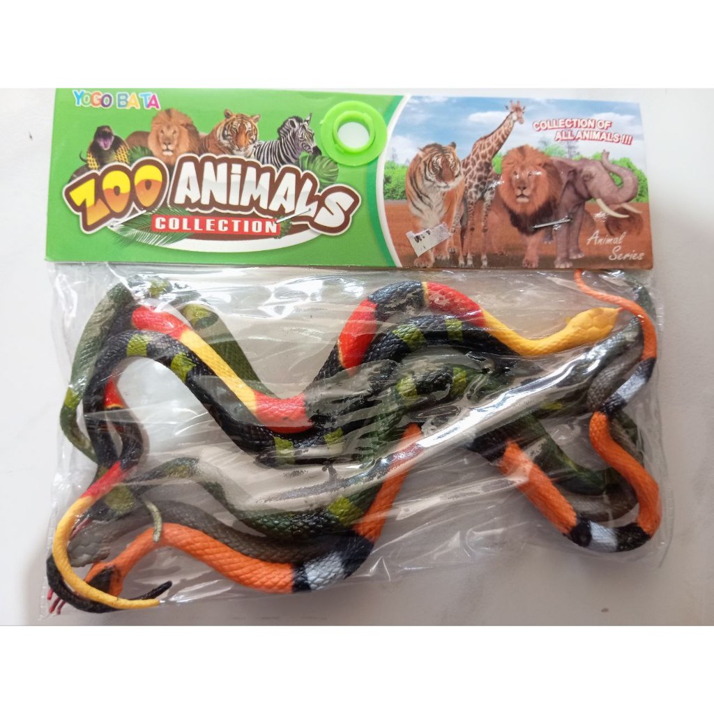 Mainan Ular Karet Kecil isi 6 ular ularan karet - Mainan Miniatur Figure Binatang Reptil YH70