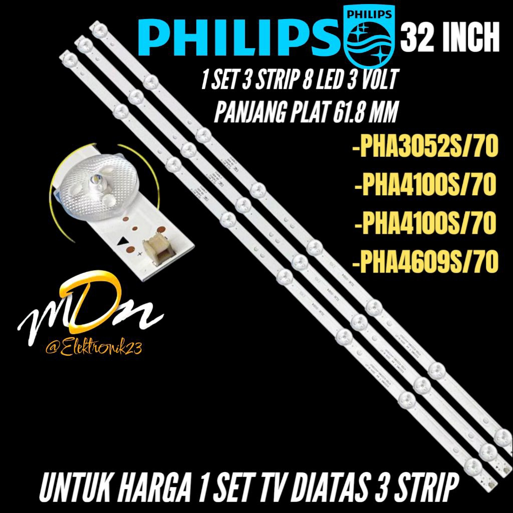 BACKLIGHT TV LED PHILIPS 32 INCH 32PHA3062S/70- 32PHA4100S/70- 33PHA4110S/70 -32PHA4609S/70 BACKLIGH