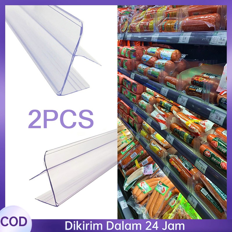 

1m/2pcs Price Rail Label Harga Pop Card Price Tag Gondola Label Rak Minimarket Label Display Harga Strip Pelabelan Laminasi Kayu