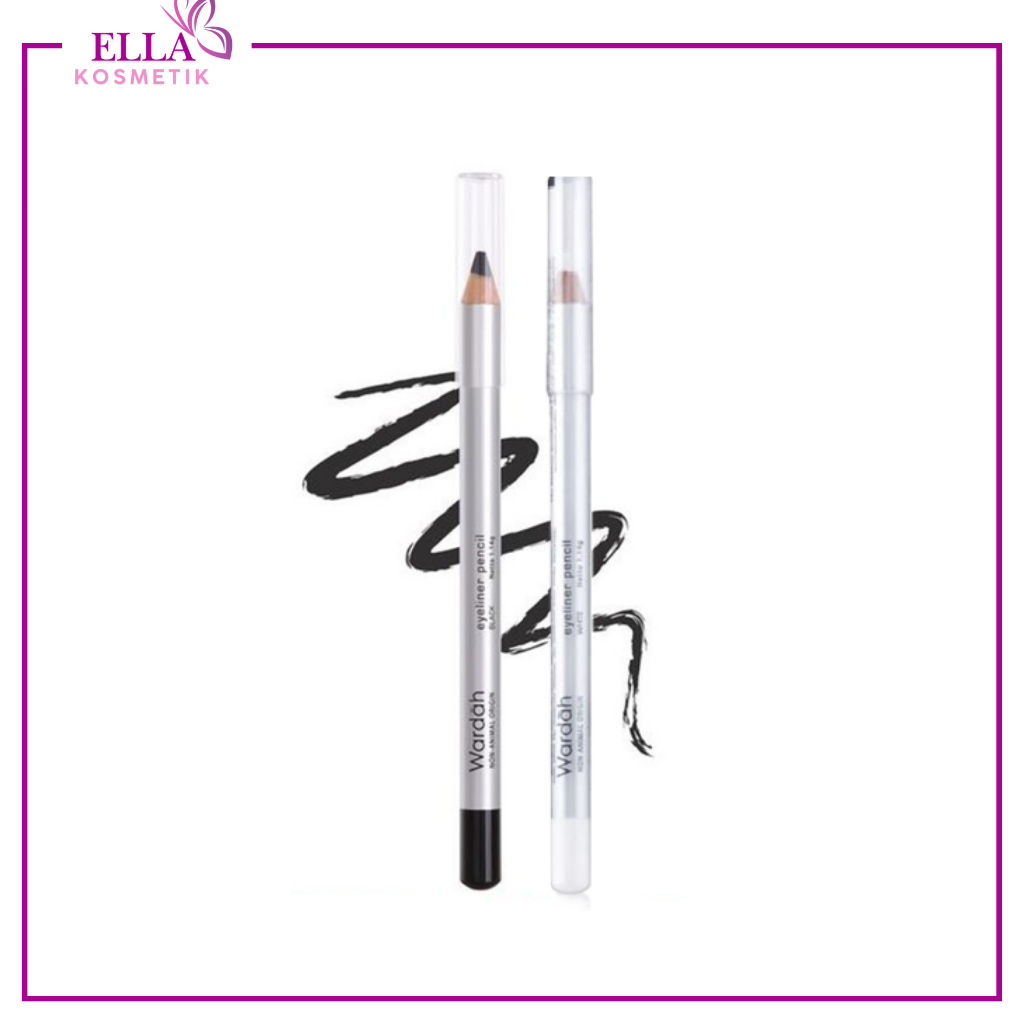 Wardah Eyeliner Pensil Black/White - Eyeliner Hitam / Eyeliner Putih
