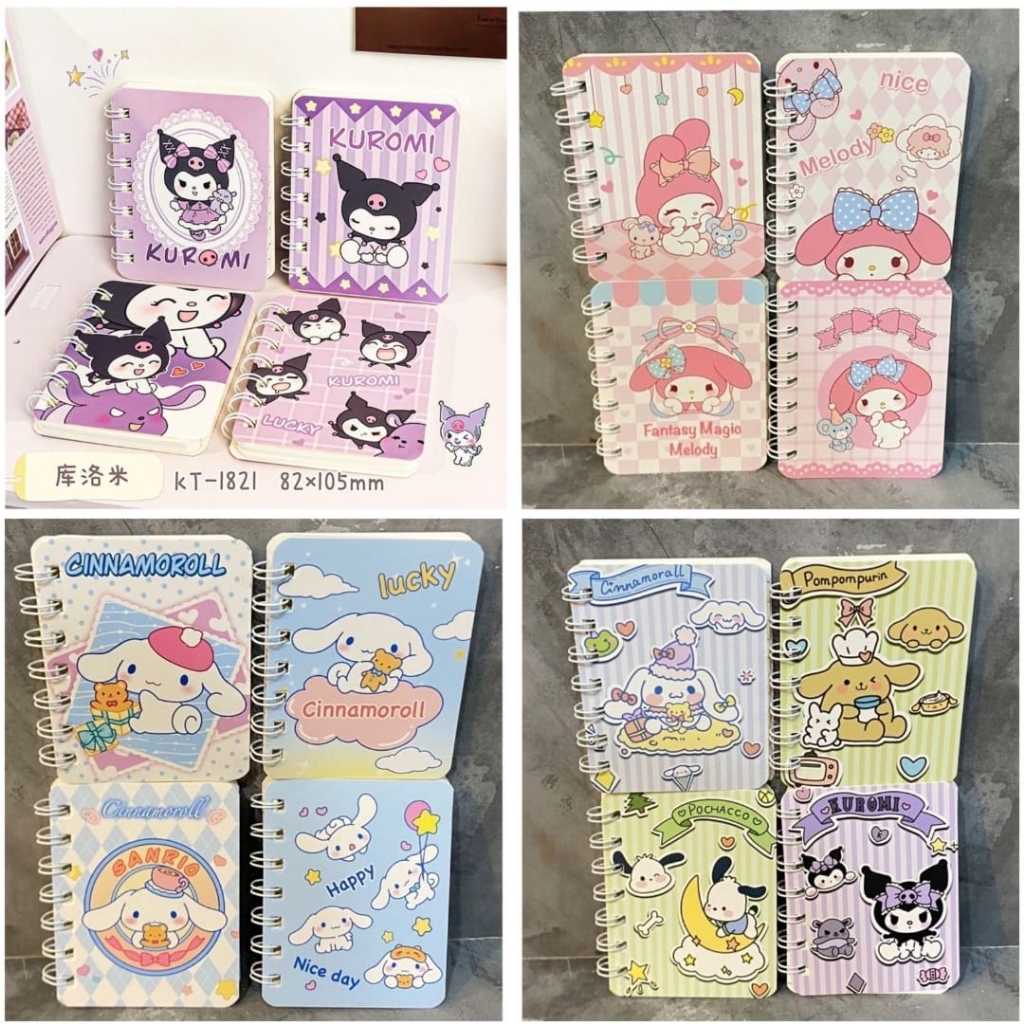 

[NN] BUKU NOTEBOOK BINDER SPIRAL SANRIO A7|RING DIARY MODEL BERGARIS