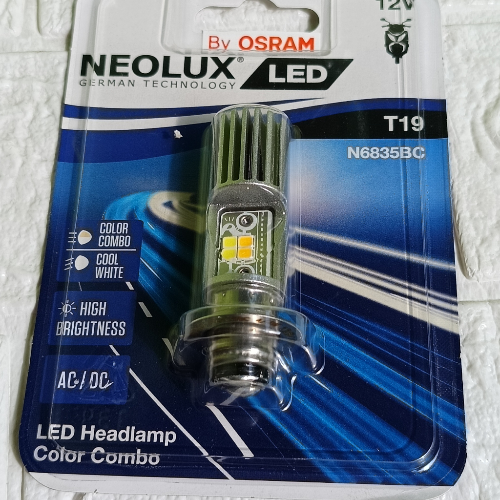 LAMPU LED MOTOR NEOLUX AC DC PNP BEBEK MATIC T19 H6 M5 4 Watt 4W + 4W PUTIH KUNING DUAL WARNA PUTIH 
