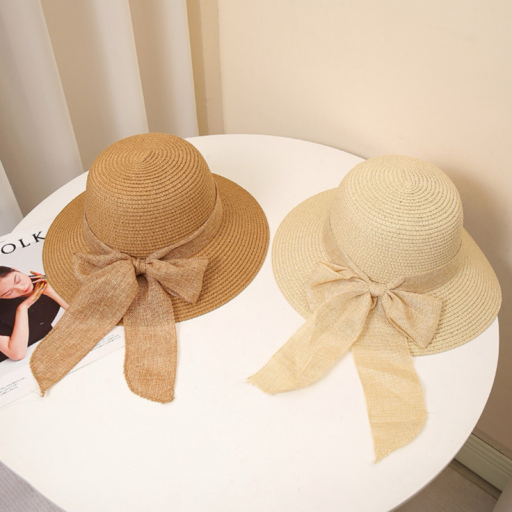 MAY STAR Topi Pantai Rajut Pita Bintik  T112