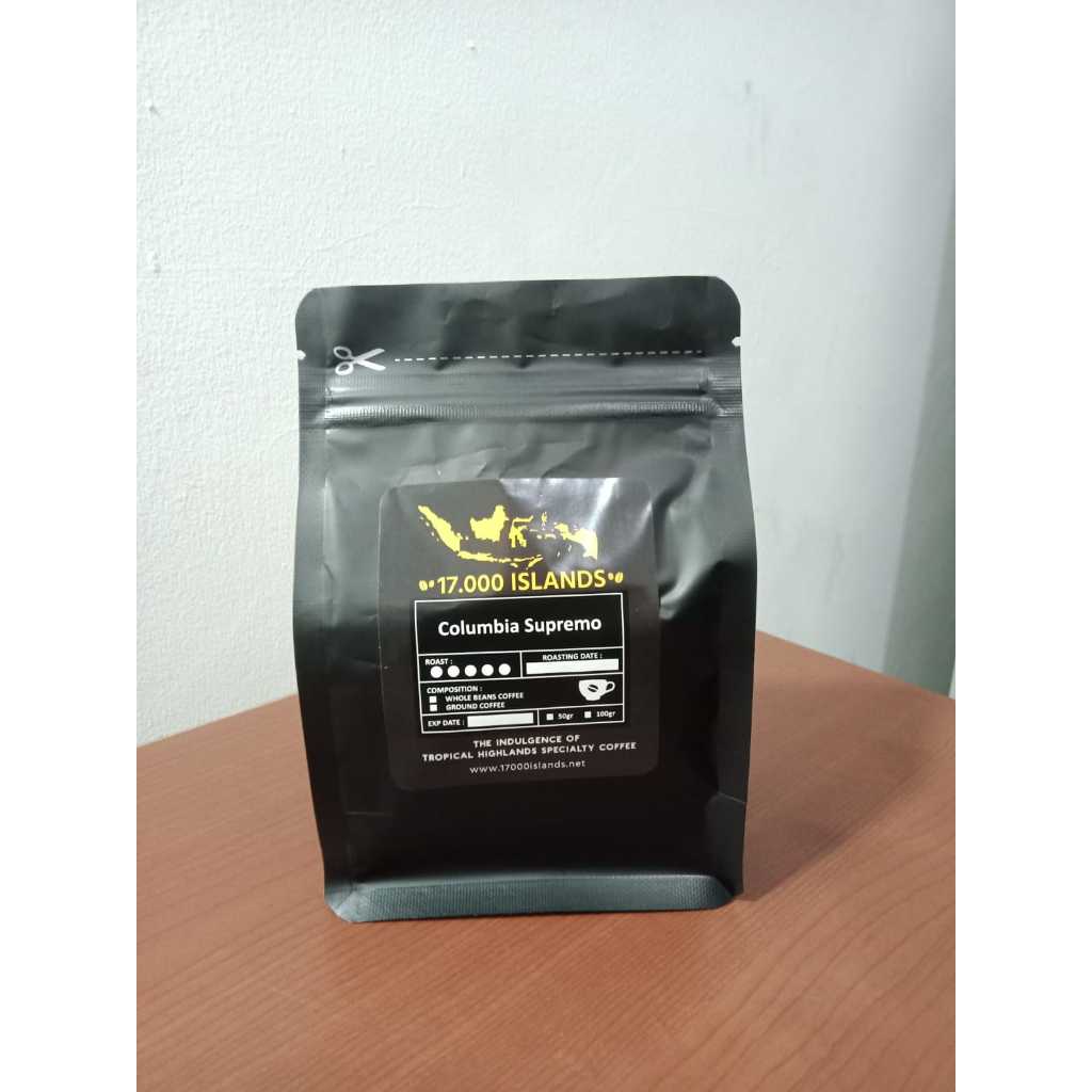 

17.000 Islands Roasted Coffee Bean Biji Kopi Roasted - Columbia Supremo 100 gram