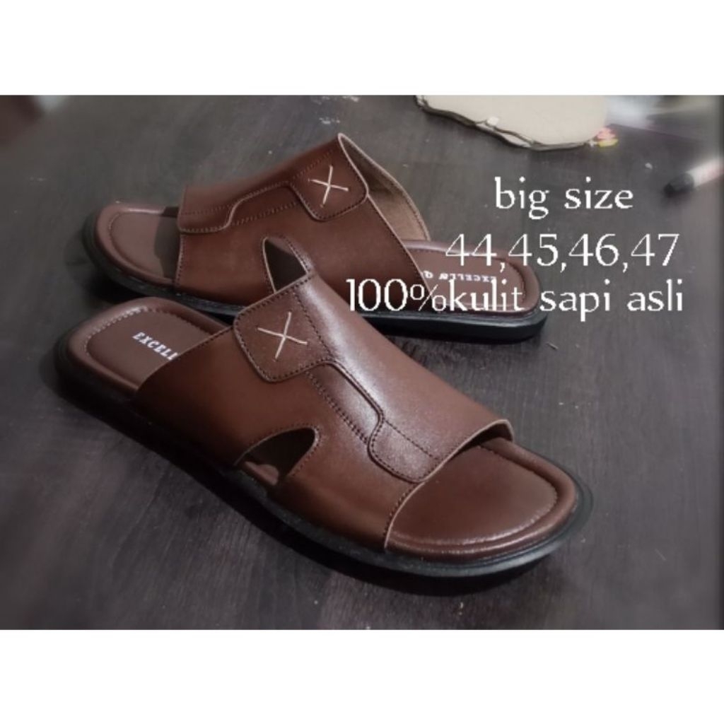 SANDAL PRIA KULIT ASLI, BIG SIZE,SANDAL JUMBO,SANDAL KULIT,SANDAI SLEEP ON,SANDAL SANTAI.