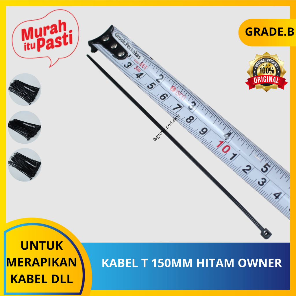 

KABEL T 150MM PUTIH OWNER - ties tie tis tish-150mm 15cm - putih & hitam Isi100 pcs.[B][#KABEL TIES]