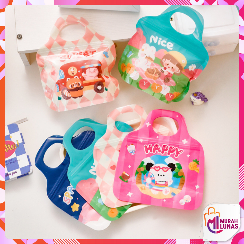 

MUNAS Plastik Ziplock Mini Tas Jinjing Plastic Bag Zipper Karakter Hewan Goodie Bag Permen Biskuit Anti Air Hampers Lucu Motif Kartun Berwarna Full Color Tas Hampers Snack Ulang Tahun Anak