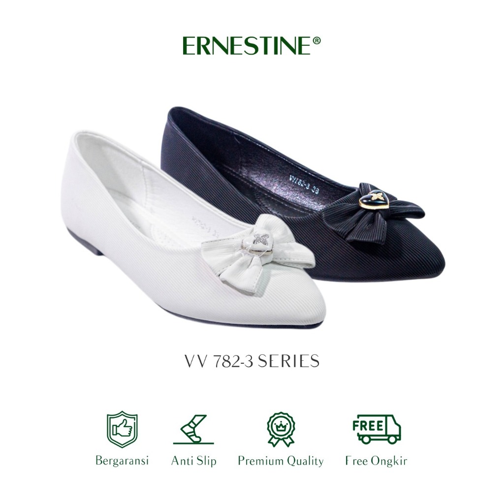 [BUY 1 GET 1 FREE] Sepatu Flatshoes Formal Wanita Type VV 782-3 Ernestine Collection