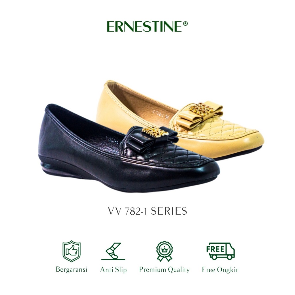 [BUY 1 GET 1 FREE] Sepatu Flatshoes Formal Wanita Type VV 782-1 Ernestine Collection