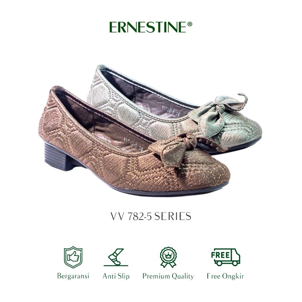 [BUY 1 GET 1 FREE] Sepatu Flatshoes Formal Wanita Type VV 782-5 Ernestine Collection