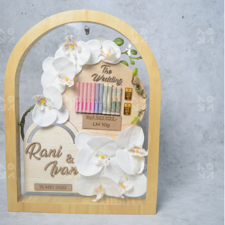 HASPIRA | Coklat Muda 30 x 40 cm | Frame Mahar - Replika Mahar - Simbolis Mahar (Belum Termasuk Repl