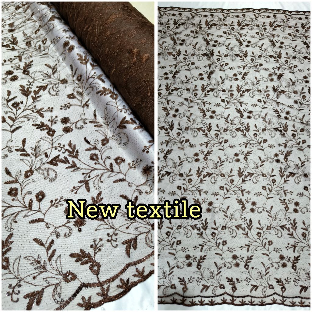 PROMO  Kain Tile Akar Mutiara Gliter/Bahan Brokat Gliter Mutiara/Obral Motif