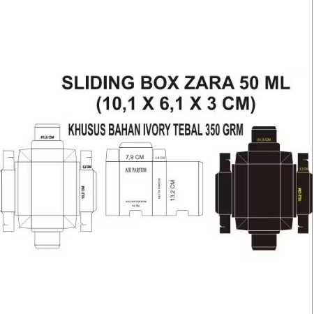 

Sliding Zara 50 ml Cetak Merk Bahan Tebal 350 grm