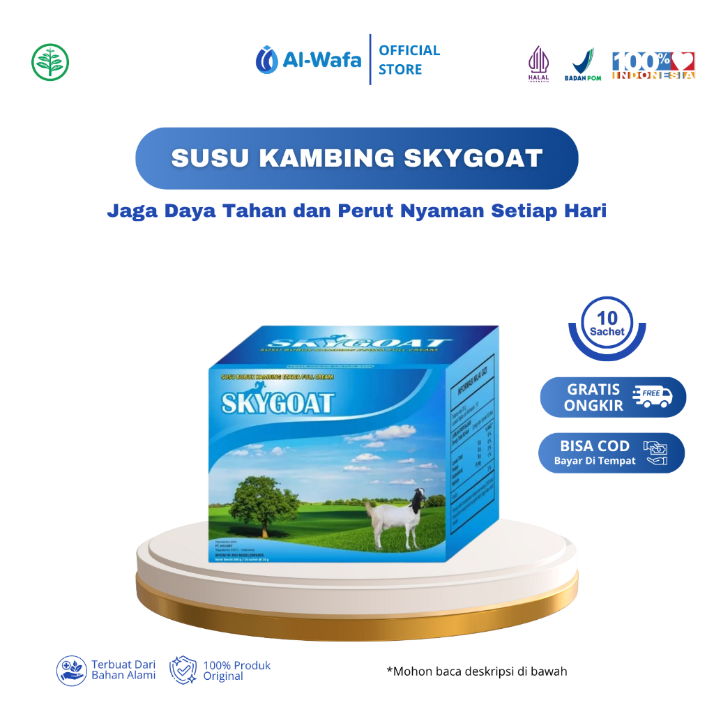 

SKYGOAT - Susu Kambing Etawa Bubuk SKY GOAT Original Vanilla 1 Box Isi 10 Sachet