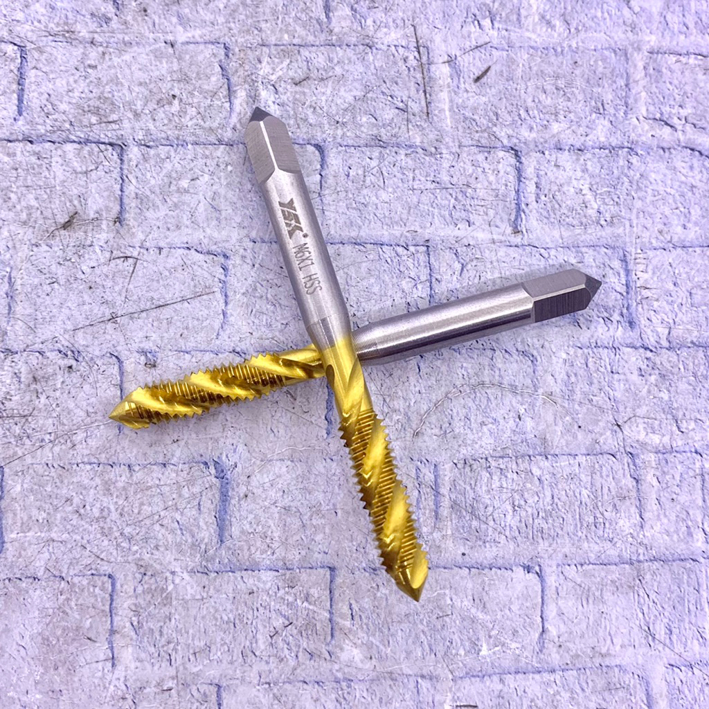 Tap M6 x 1 SP tin coating HSS baru..Tap M6x1 Spiral