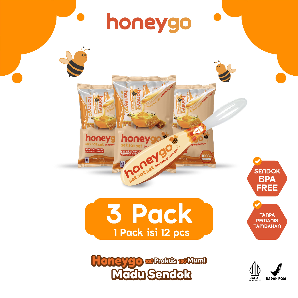 

Honeygo Madu Murni dengan Sendok - Bundling Hemat 3 packs