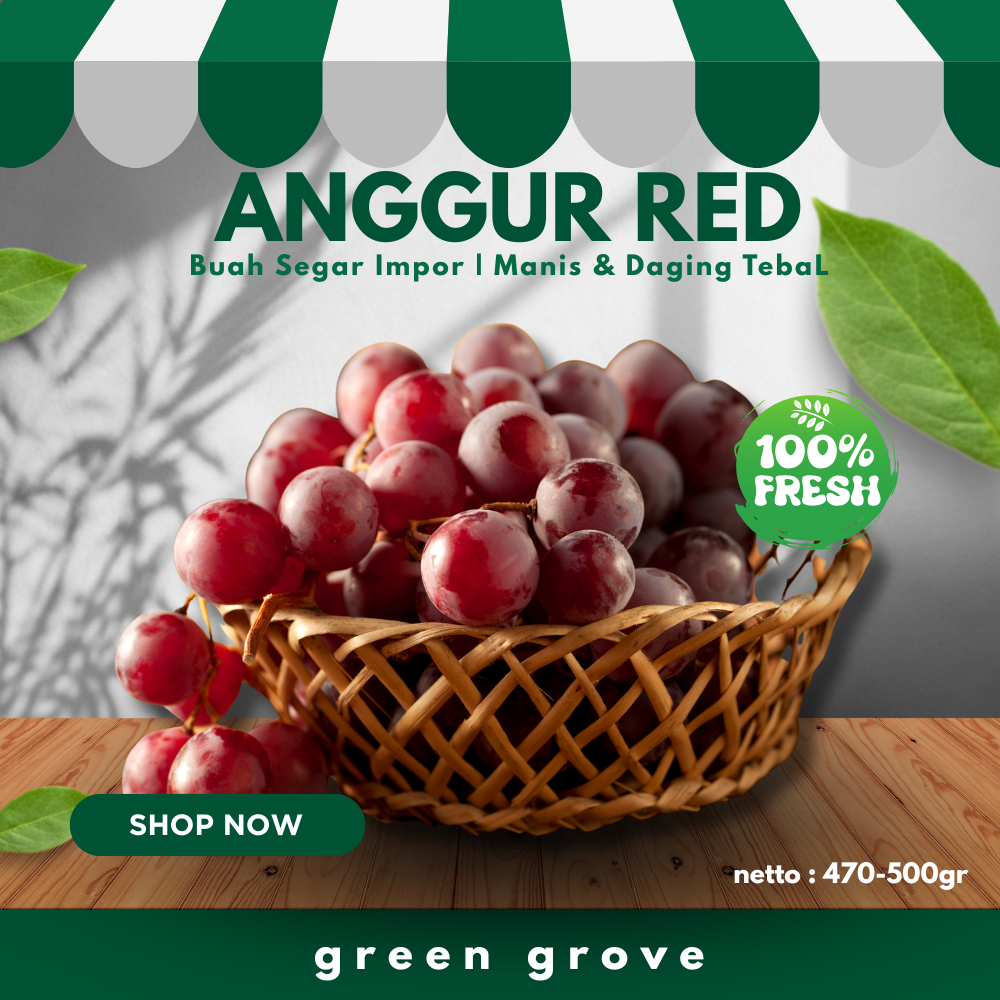 

Anggur Red Buah Segar Impor Manis & Daging Tebal 500gr