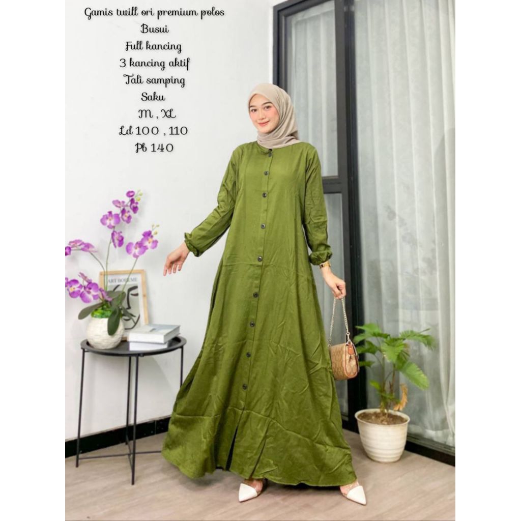 Gamis Twill Ori Polos Pekalongan