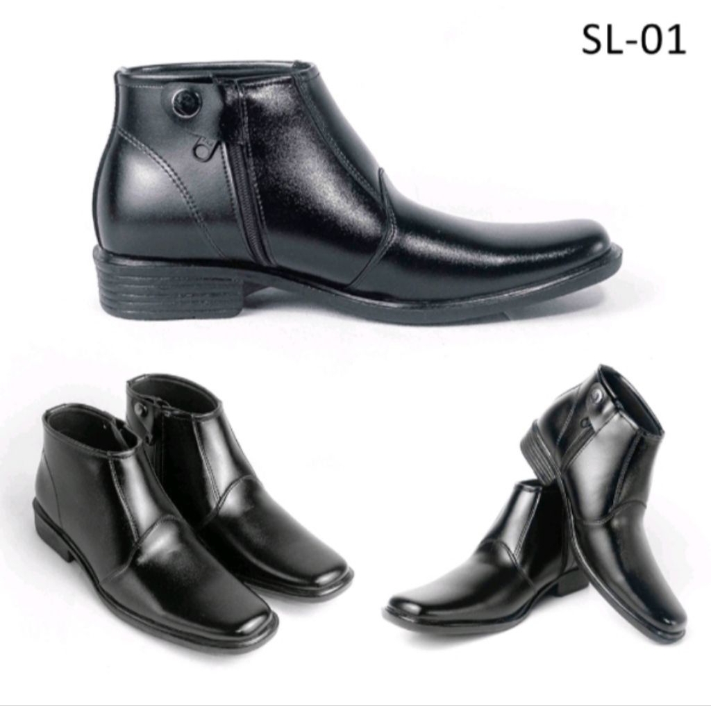 sepatu pdh resleting pria
