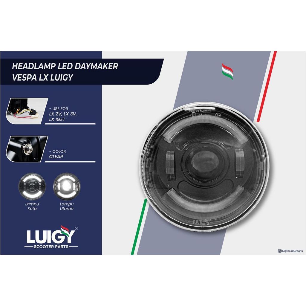Daymaker Lampu Depan Headlamp Led Vespa Lx 2v Lx 3v Lx Iget Luigy