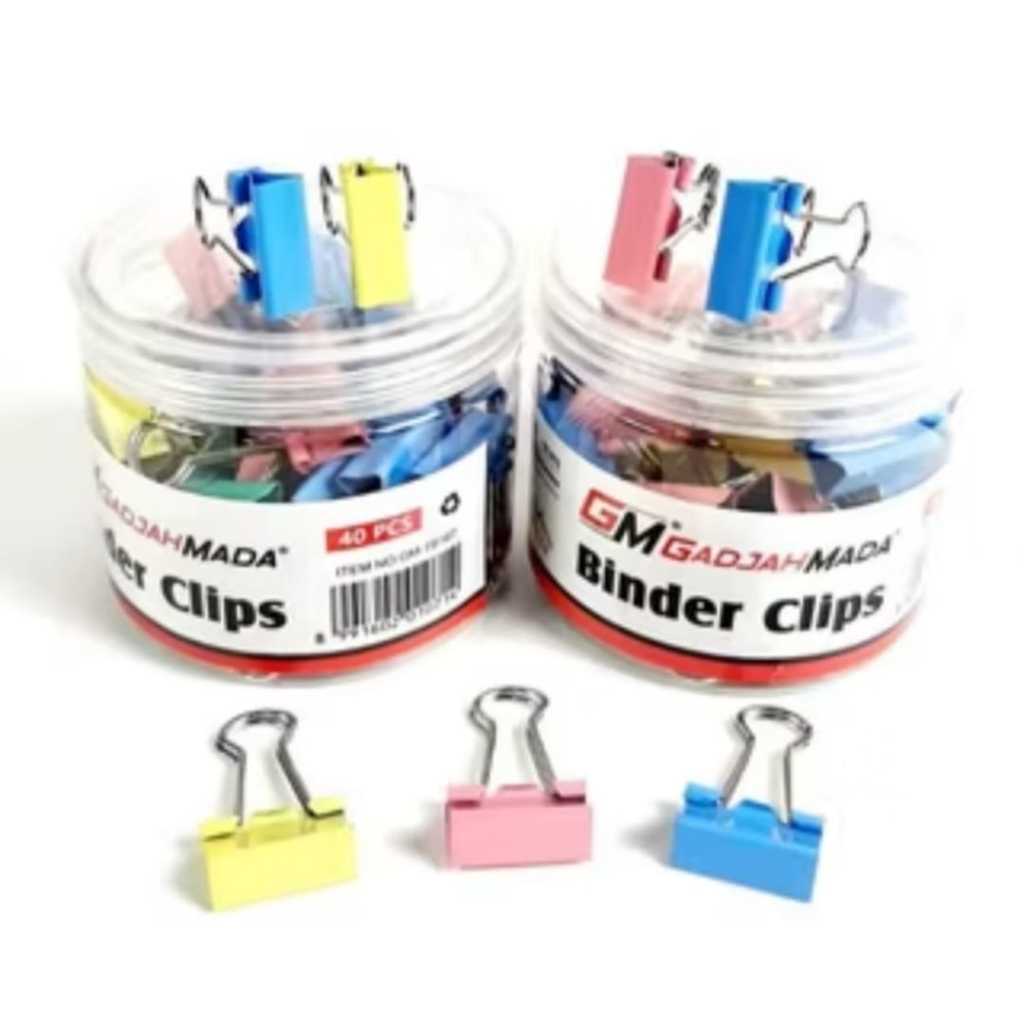 

AS888 - Binder Clip No.107 / Penjepit Kertas / Klip Kertas Warna Macaron Isi 40/Tabung