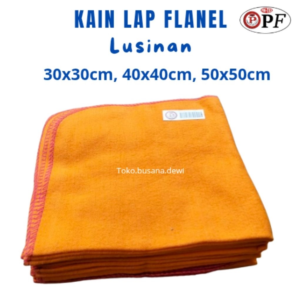1 Lusin 12 pcs Lap Kain Flanel Oranye Parwitex 30 cm x30cm 40 cm x40cm 50 cm x50cm | Lap Kaca Motor 