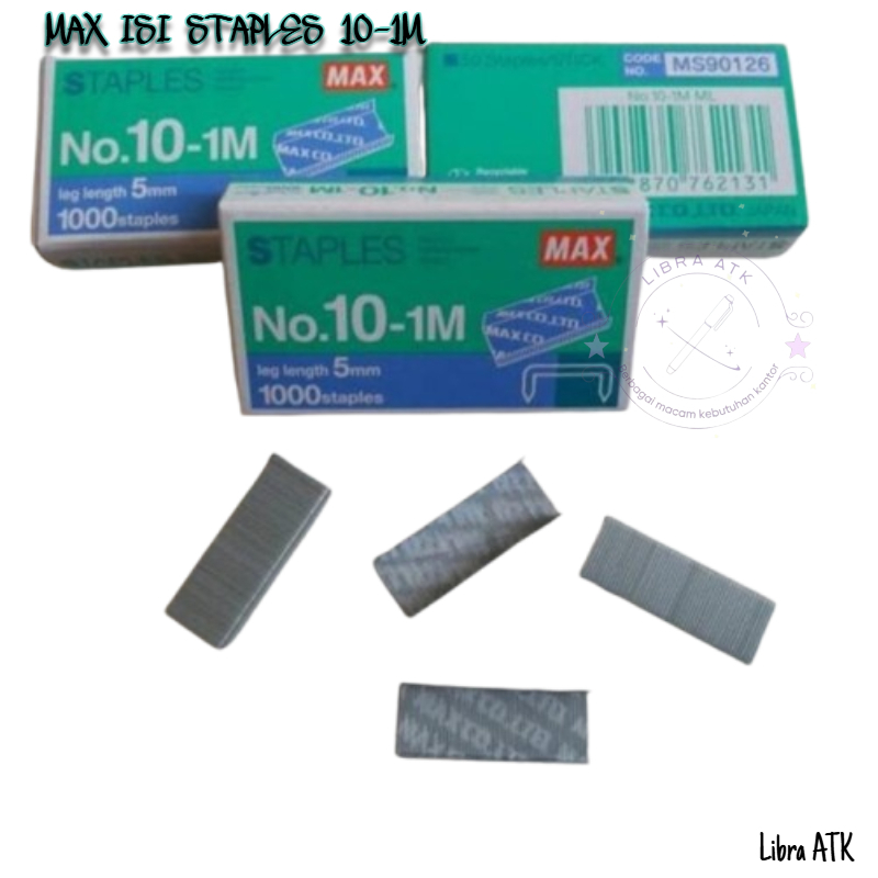 

MAX ISI STAPLES 10-1M PER KOTAK KECIL