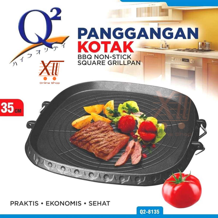 Q2 Q2~8135 SQUARE BBQ Grill BULGOGi Pan 35 Cm Wajan Panggangan Kotak